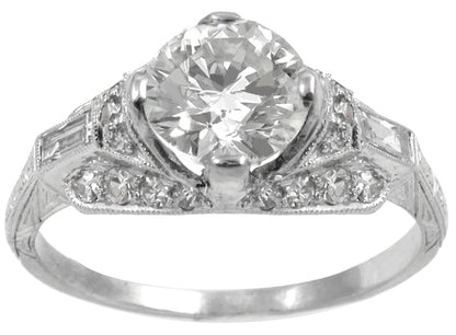Antique 1.51ct  Diamond Platinum Engagement Ring