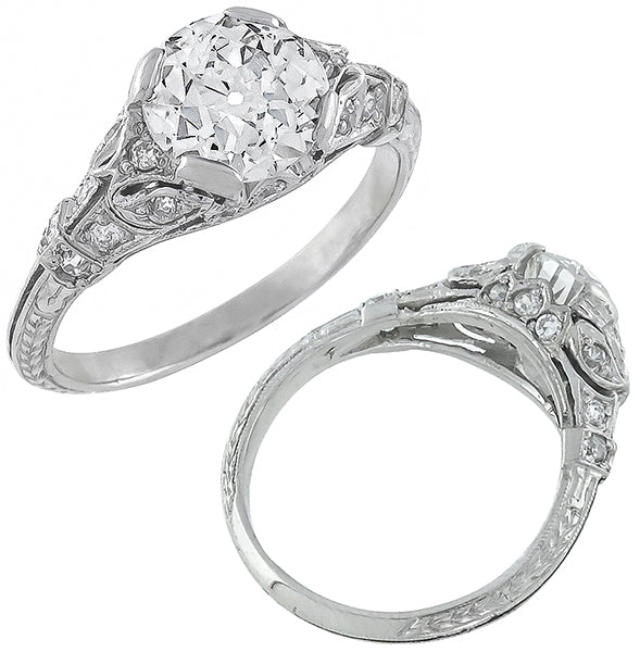 Antique 1.64ct Diamond Engagement Ring