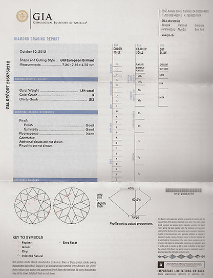 Antique 1.64ct Diamond Engagement Ring