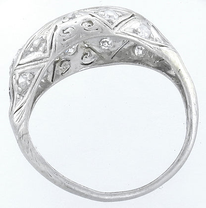 Antique 1.70ct Diamond Sapphire Anniversary Ring