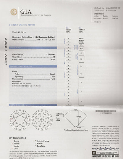 Antique 1.76ct Diamond Engagement Ring