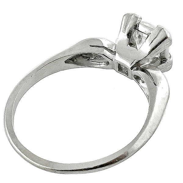 Antique 1920s 0.70ct Round Brilliant Diamond Platinum Engagement Ring