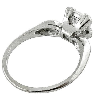 Antique 1920s 0.70ct Round Brilliant Diamond Platinum Engagement Ring