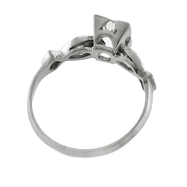 Antique 1920s 0.87ct Old Mine Cut Diamond Platinum Engagement Ring