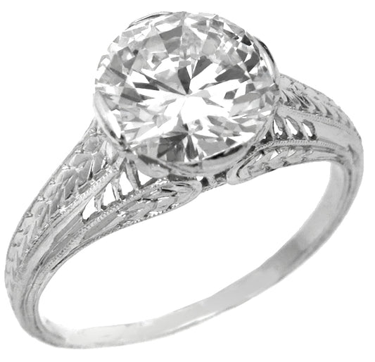Antique 2.19ct Diamond Engagement Ring
