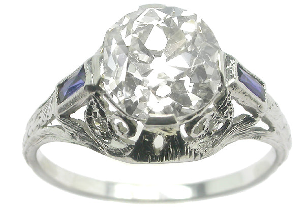 Antique 2.26ct Diamond Platinum Engagement Ring