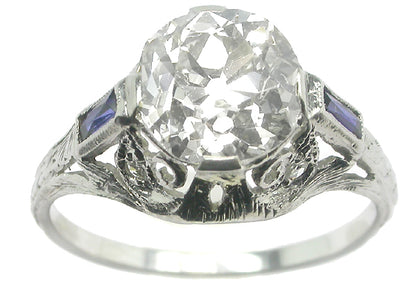Antique 2.26ct Diamond Platinum Engagement Ring