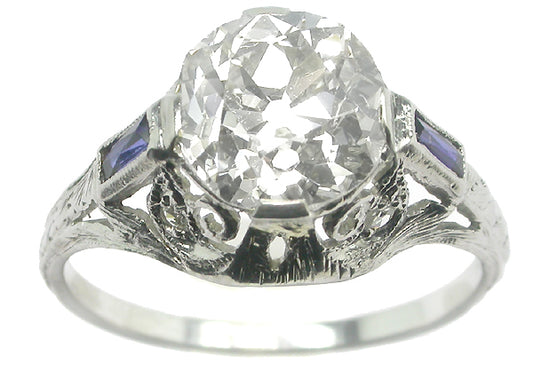 Antique 2.26ct Diamond Platinum Engagement Ring