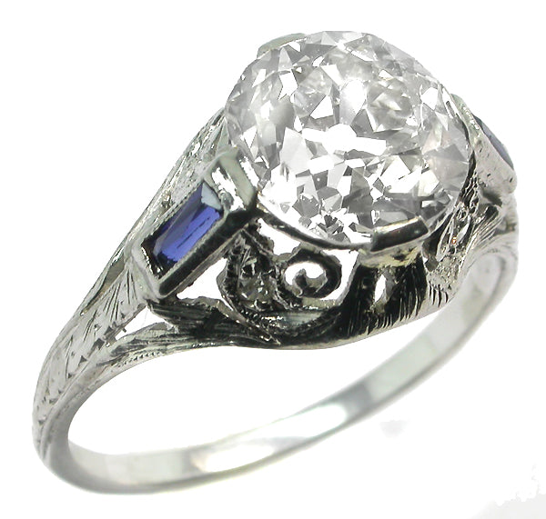 Antique 2.26ct Diamond Platinum Engagement Ring