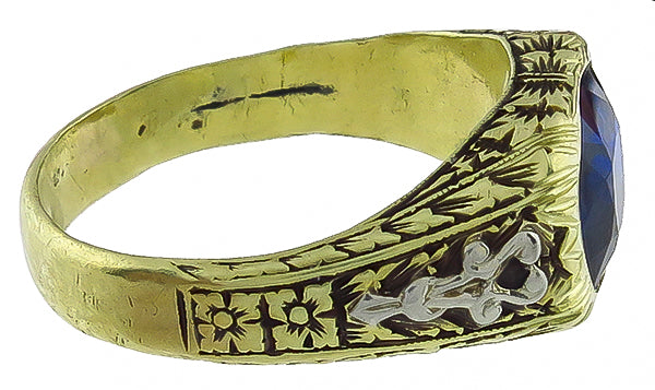 Antique 3.48ct Sapphire Ring