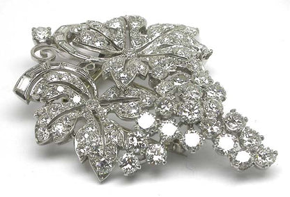 Antique 3.50ct Diamond Platinum Floral Pin
