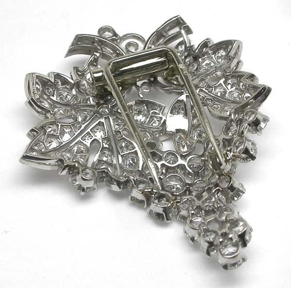 Antique 3.50ct Diamond Platinum Floral Pin