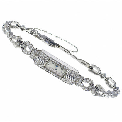 Antique 3.50ct Round Diamond Platinum Watch