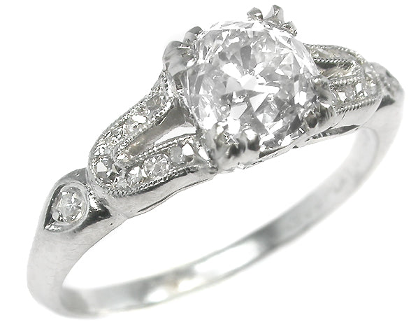 Antique   Diamond Platinum Engagement Ring