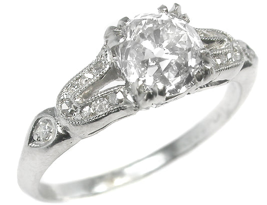 Antique   Diamond Platinum Engagement Ring
