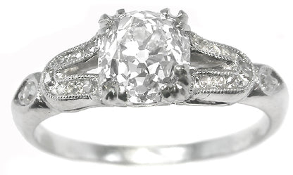 Antique   Diamond Platinum Engagement Ring