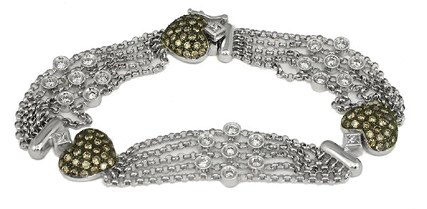 Antique Diamond Sapphire Filigree Gold Bracelet