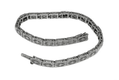 Antique Diamond Sapphire Filigree Gold Bracelet