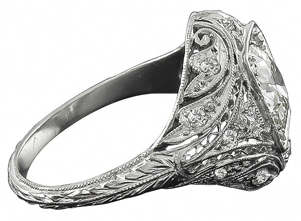 Antique EGL 1.22ct Diamond Engagement Ring