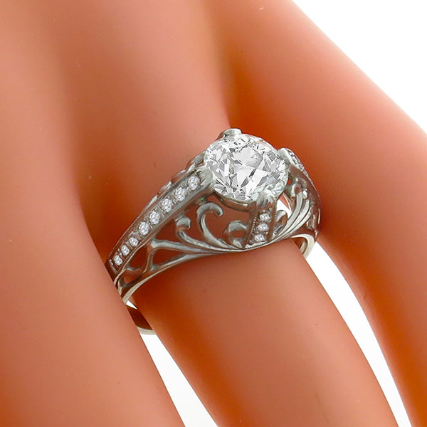Antique EGL 1.62ct Diamond Engagement Ring