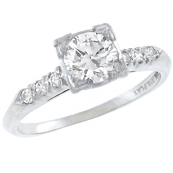 Antique EGL Certified 0.64ct Diamond Engagement Ring