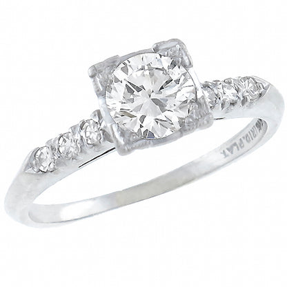 Antique EGL Certified 0.64ct Diamond Engagement Ring