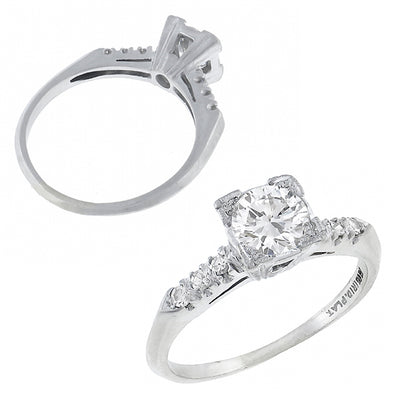 Antique EGL Certified 0.64ct Diamond Engagement Ring