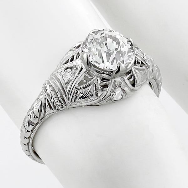 Antique EGL Certified 1.13ct Diamond Engagement Ring