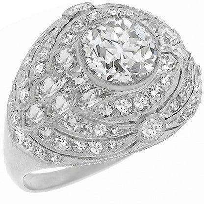 Antique EGL Certified 1.25ct Center Diamond Engagement Ring