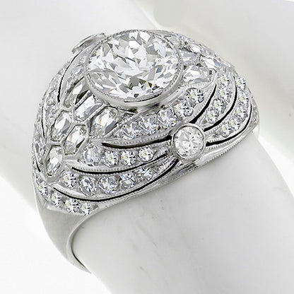 Antique EGL Certified 1.25ct Center Diamond Engagement Ring