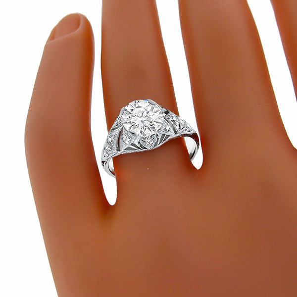 Antique EGL Certified 1.29ct Diamond Engagement Ring