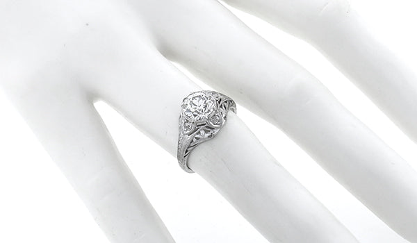 Antique EGL Certified 1.34ct  Old European Cut Diamond Engagement Ring