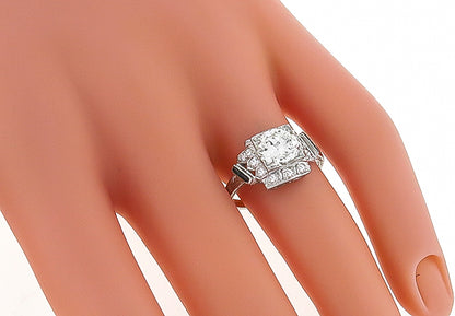 Antique EGL Certified 1.35ct Diamond Engagement Ring