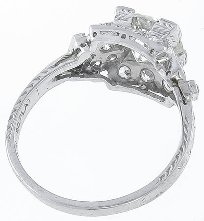 Antique EGL Certified 1.35ct Diamond Engagement Ring