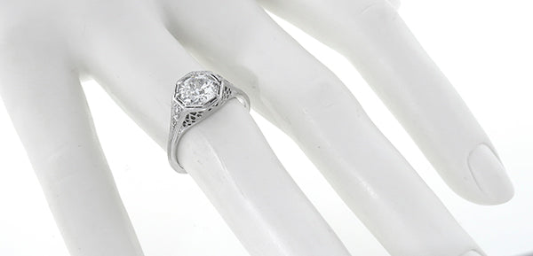 Antique EGL Certified F-G SI2 1.14ct Diamond Engagement Ring