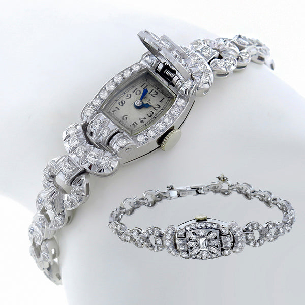 Antique Eberhard 3.30ct  Diamond Platinum Cover Watch