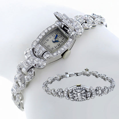 Antique Eberhard 3.30ct  Diamond Platinum Cover Watch