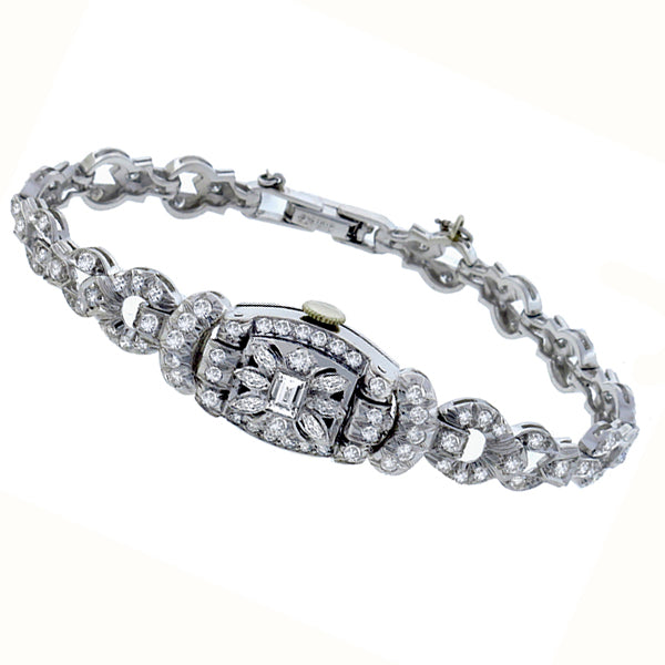 Antique Eberhard 3.30ct  Diamond Platinum Cover Watch