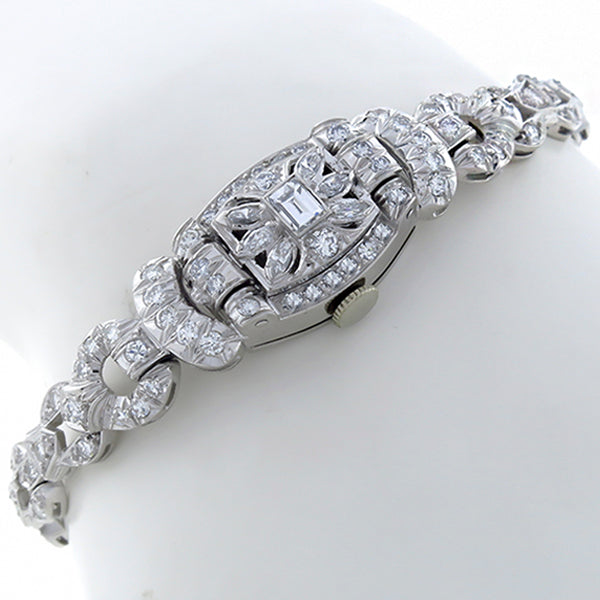 Antique Eberhard 3.30ct  Diamond Platinum Cover Watch