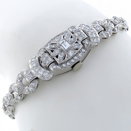 Antique Eberhard 3.30ct  Diamond Platinum Cover Watch