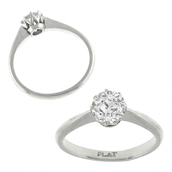 Antique GIA 0.64ct Diamond Engagement Ring