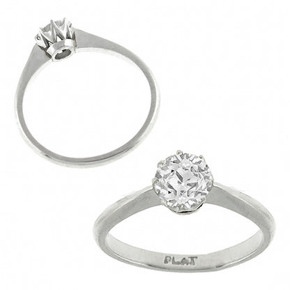 Antique GIA 0.64ct Diamond Engagement Ring