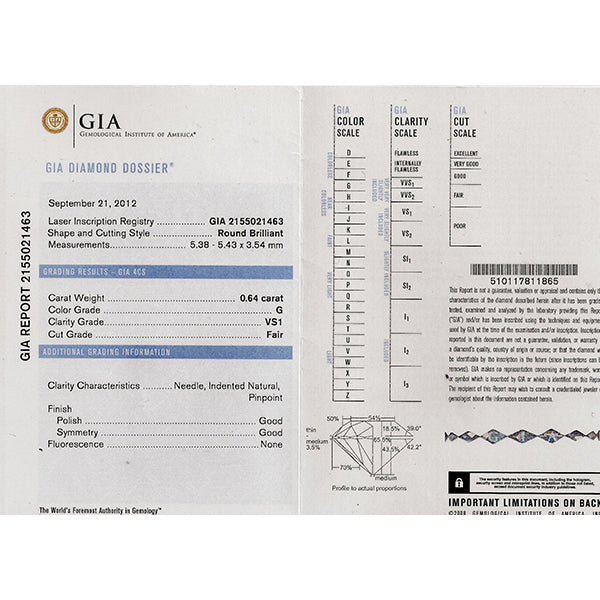 Antique GIA 0.64ct Diamond Engagement Ring