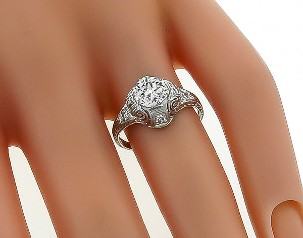 Antique GIA 1.00ct Diamond Engagement Ring