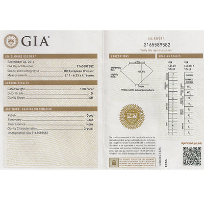 Antique GIA 1.00ct Diamond Engagement Ring