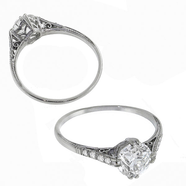 Antique GIA 1.01ct Diamond Engagement Ring