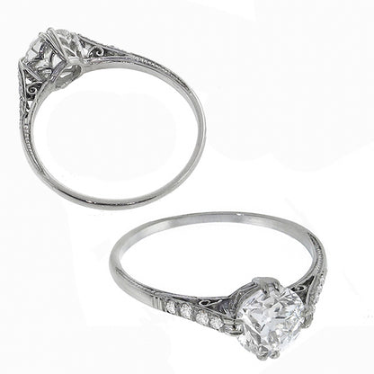 Antique GIA 1.01ct Diamond Engagement Ring