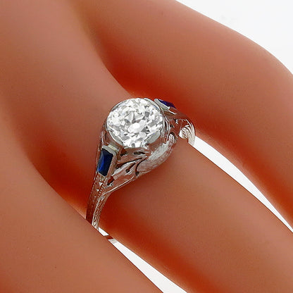 Antique GIA 1.01ct Diamond Engagement Ring
