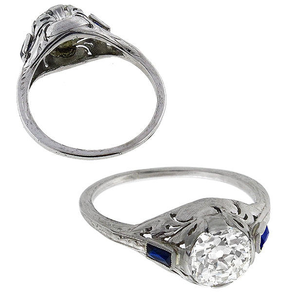 Antique GIA 1.01ct Diamond Engagement Ring