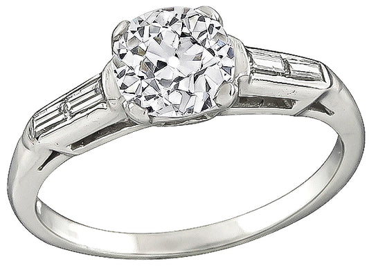 Antique GIA 1.07ct Diamond Engagement Ring